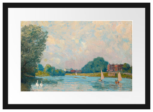 Alfred Sisley - Thames at Hampton Court  Passepartout Rechteckig 40