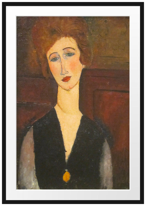 Amedeo Modigliani - Portrait einer Frau Passepartout Rechteckig 100