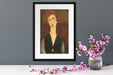Amedeo Modigliani - Portrait einer Frau Passepartout Dateil Rechteckig