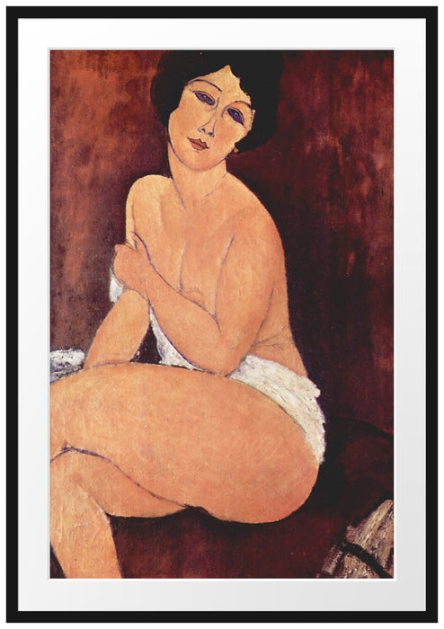 Amedeo Modigliani - Sitzende Nackte auf Divan Passepartout Rechteckig 100