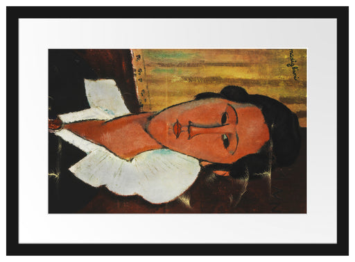 Amedeo Modigliani - Portrait von Hanka Zborowska  Passepartout Rechteckig 40
