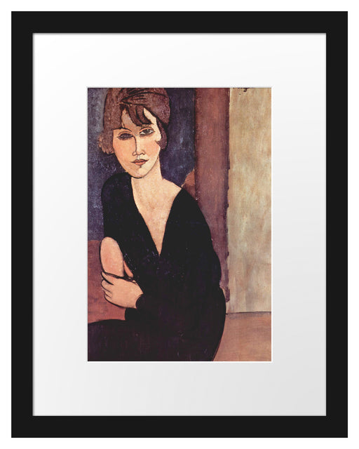 Amedeo Modigliani - Sitzende Frau  Passepartout Rechteckig 30