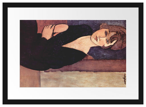Amedeo Modigliani - Sitzende Frau  Passepartout Rechteckig 40