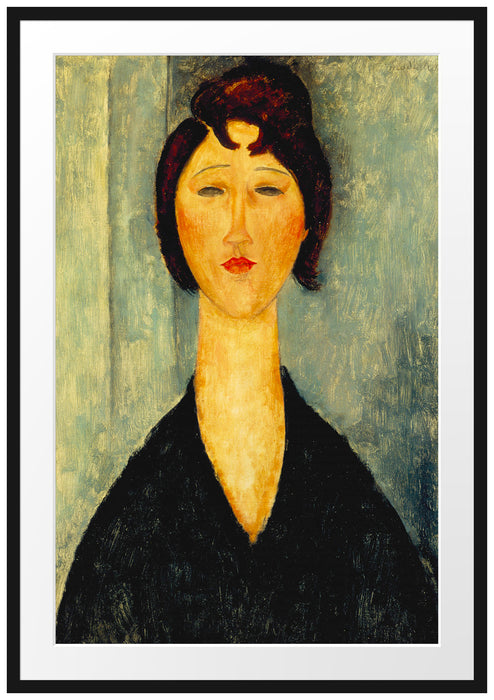 Amedeo Modigliani - Portrait einer jungen Frau  Passepartout Rechteckig 100