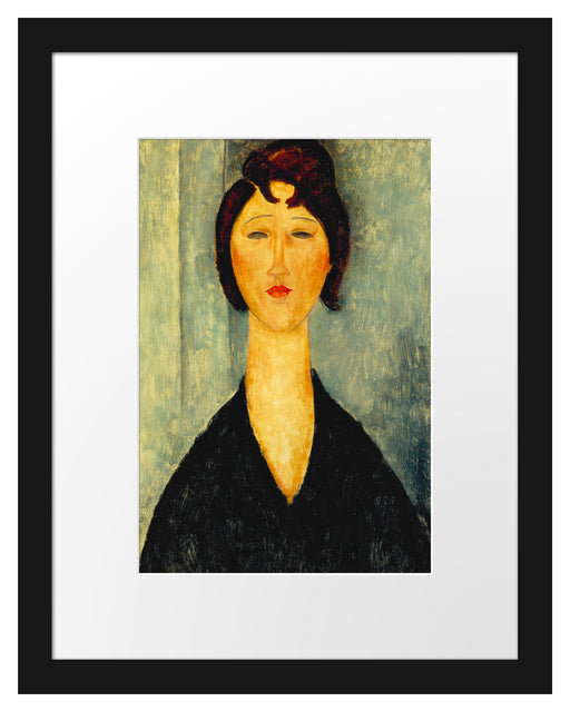 Amedeo Modigliani - Portrait einer jungen Frau  Passepartout Rechteckig 30