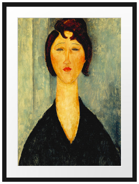Amedeo Modigliani - Portrait einer jungen Frau  Passepartout Rechteckig 80