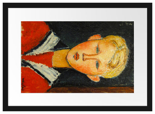Amedeo Modigliani - Der Junge mit den blauen Augen  Passepartout Rechteckig 40
