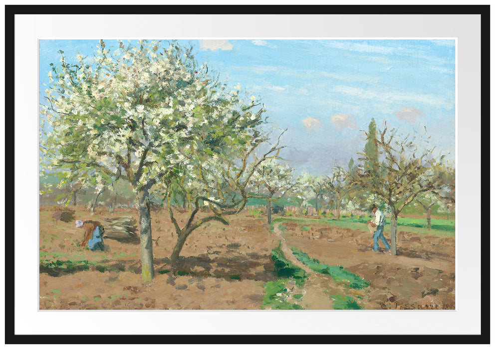 Camille Pissarro - Orchard in Blossom Louveciennes  Passepartout Rechteckig 100