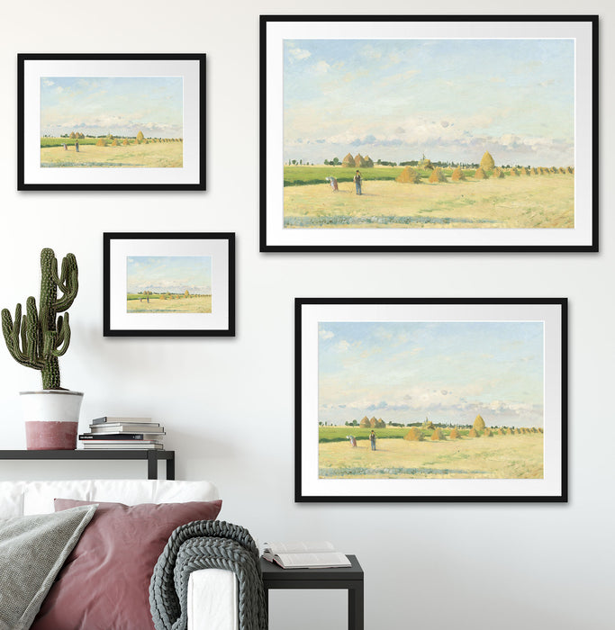 Camille Pissarro - Landscape with Wheat Field  Passepartout Wohnzimmer Rechteckig