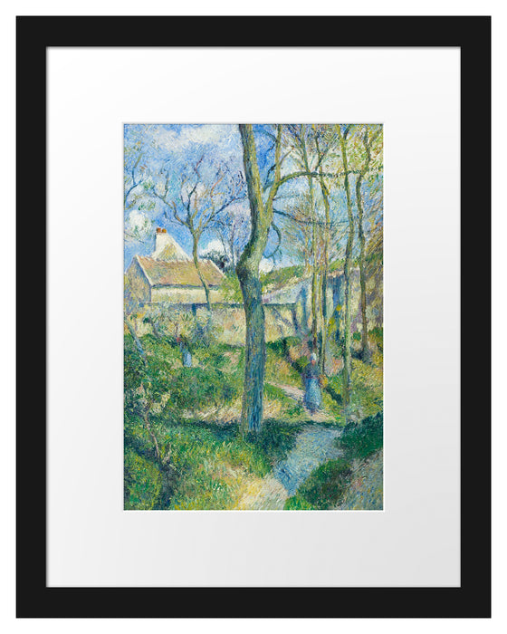 Pixxprint Camille Pissarro - The Path to Les Pouilleux Pontoise, im Galerie-Passepartout Bilderrahmen