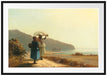Camille Pissarro - Deux femmes causant au bord de la me Passepartout Rechteckig 100