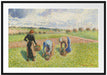 Camille Pissarro - PAYSANNES RAMASSANT DES HERBES ÉRAG Passepartout Rechteckig 100