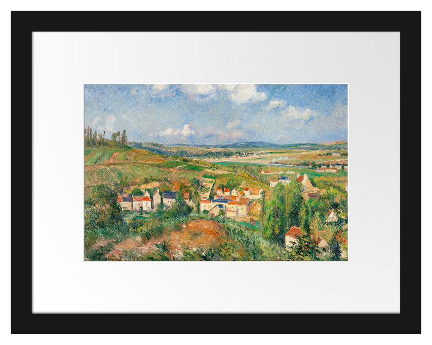 Pixxprint Camille Pissarro - L'HERMITAGE EN ÉTÉ PONTOISE , im Galerie-Passepartout Bilderrahmen