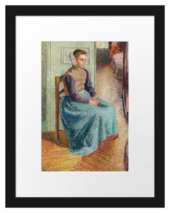 Pixxprint Camille Pissarro - PETITE BONNE FLAMANDE DITE LA ROSA, im Galerie-Passepartout Bilderrahmen
