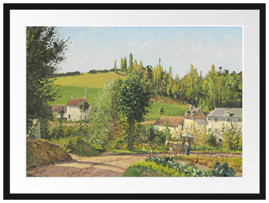 Camille Pissarro - Hameau aux environs de Pontoise  Passepartout Rechteckig 80