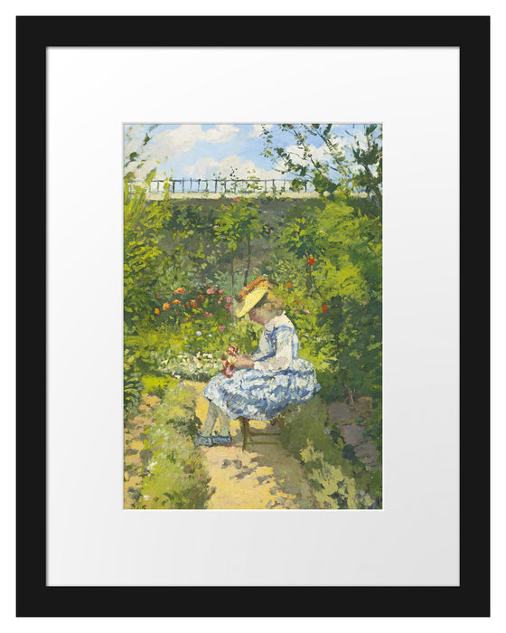 Pixxprint Camille Pissarro - JEANNE PISSARRODITE MINETTEASSIS, im Galerie-Passepartout Bilderrahmen