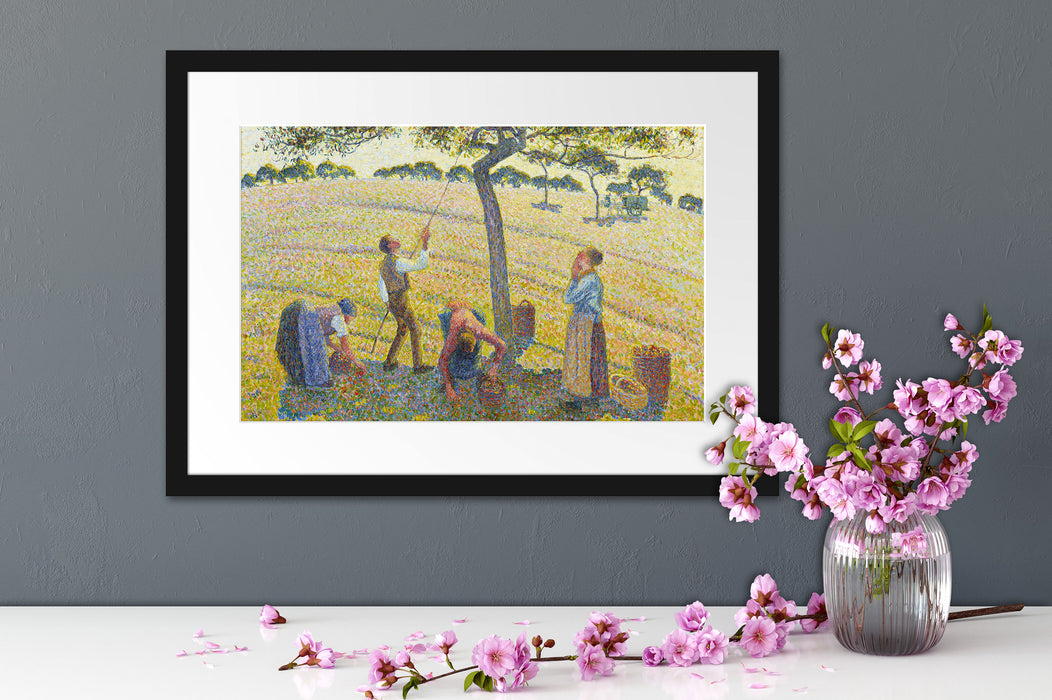 Camille Pissarro - Apple Harvest Passepartout Dateil Rechteckig