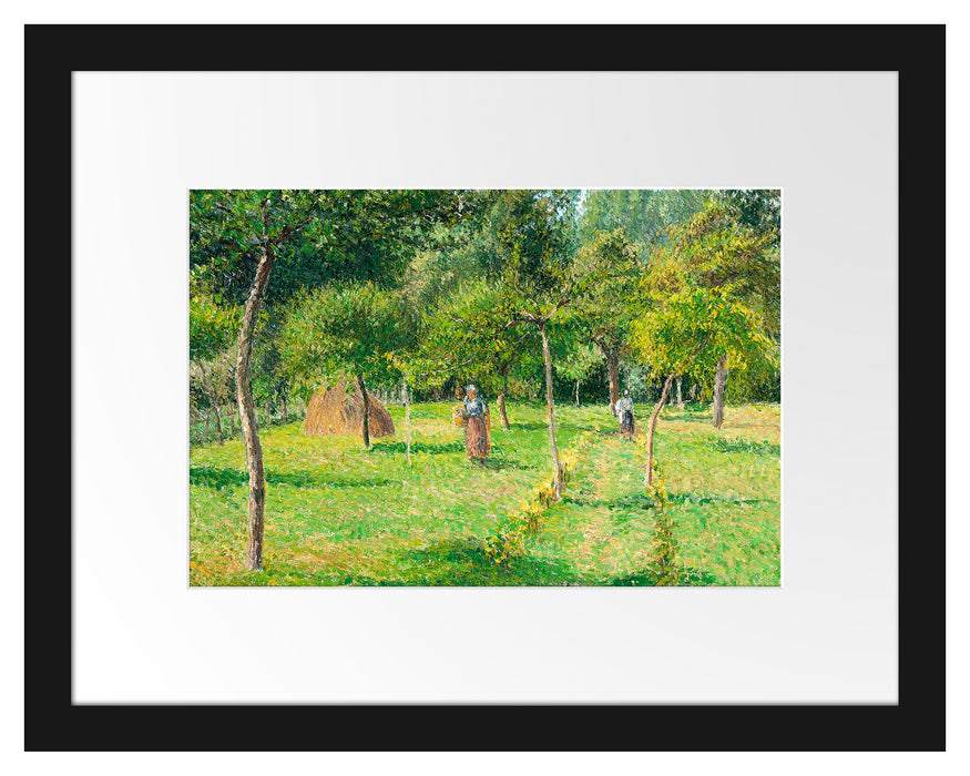 Pixxprint Camille Pissarro - Le jardin à Éragny, im Galerie-Passepartout Bilderrahmen