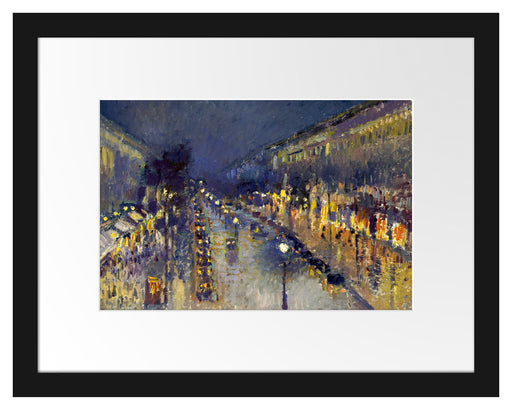 Camille Pissarro - The Boulevard Montmartre at Night  Passepartout Rechteckig 30