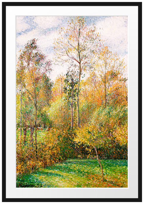 Camille Pissarro - Automne Peupliers Eragny Passepartout Rechteckig 100