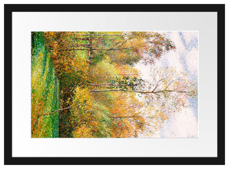 Camille Pissarro - Automne Peupliers Eragny Passepartout Rechteckig 40