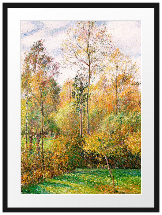 Camille Pissarro - Automne Peupliers Eragny Passepartout Rechteckig 80