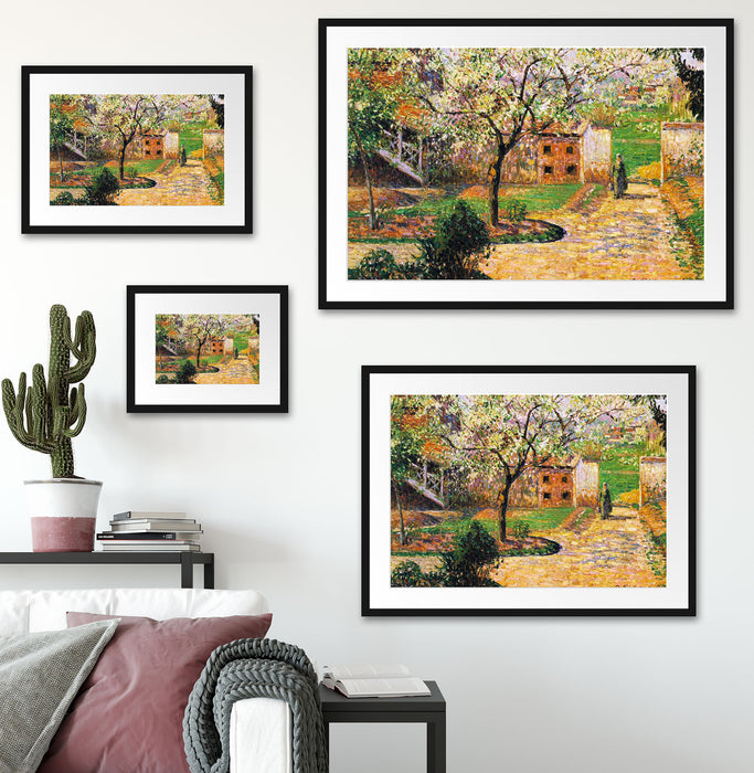 Camille Pissarro - Flowering Plum Tree Eragny Passepartout Wohnzimmer Rechteckig
