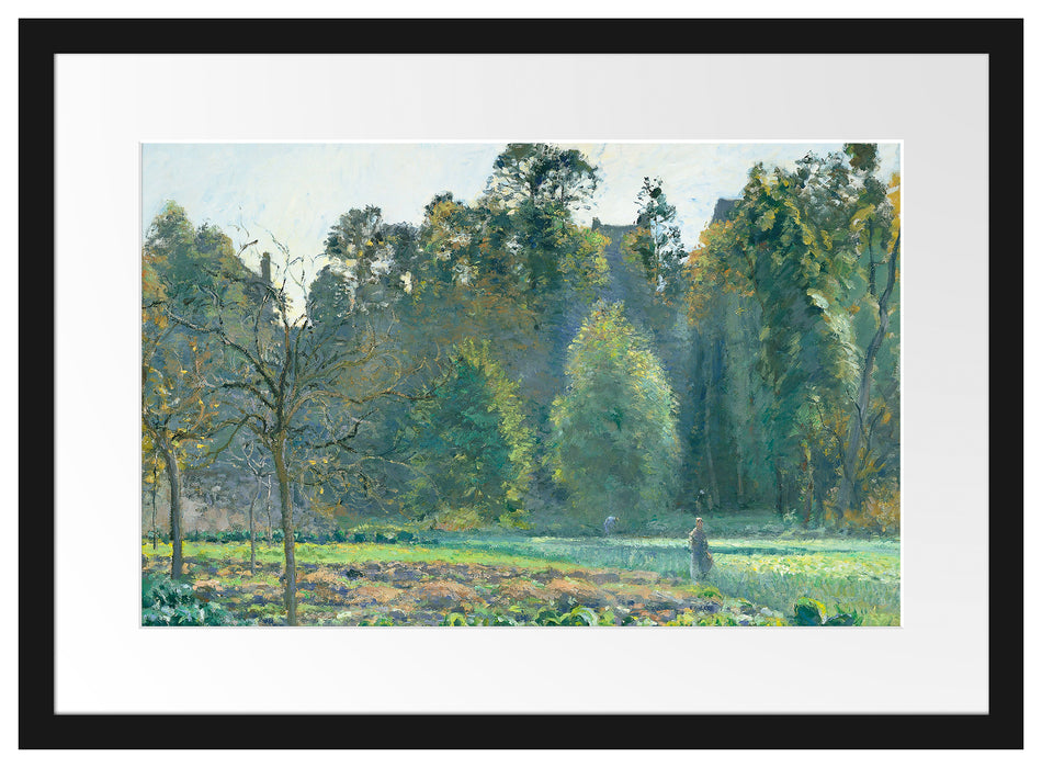 Camille Pissarro - Le champ de chou Pontoise Passepartout Rechteckig 40