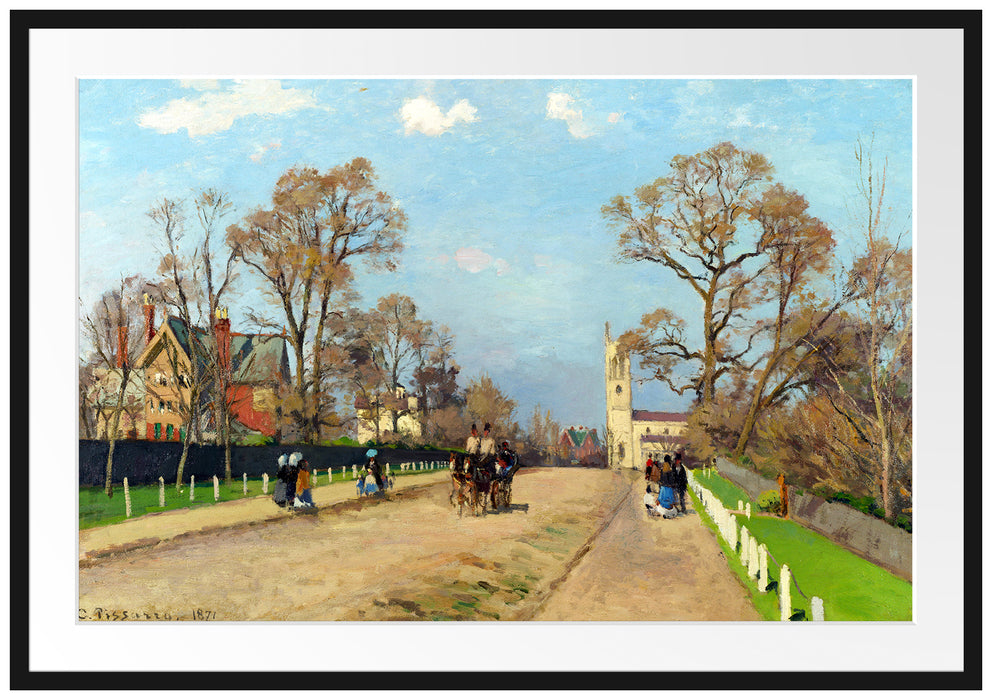 Camille Pissarro - The Avenue Sydenham  Passepartout Rechteckig 100