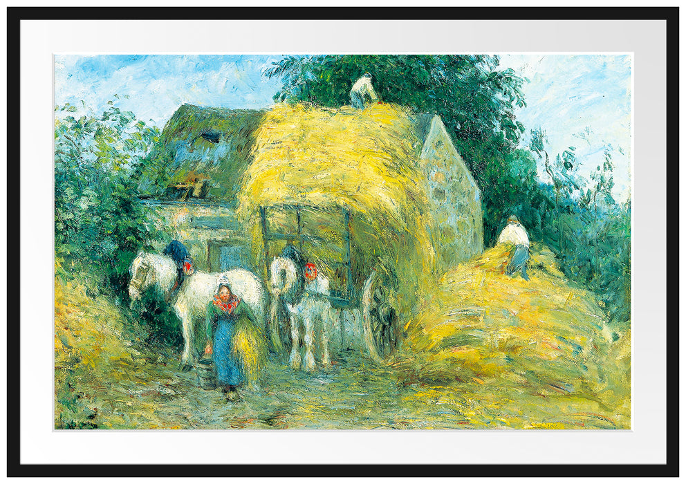 Camille Pissarro - The Hay Cart Montfoucault Passepartout Rechteckig 100
