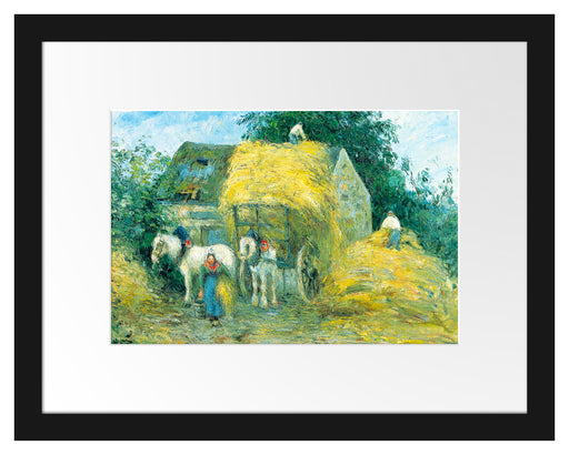 Camille Pissarro - The Hay Cart Montfoucault Passepartout Rechteckig 30