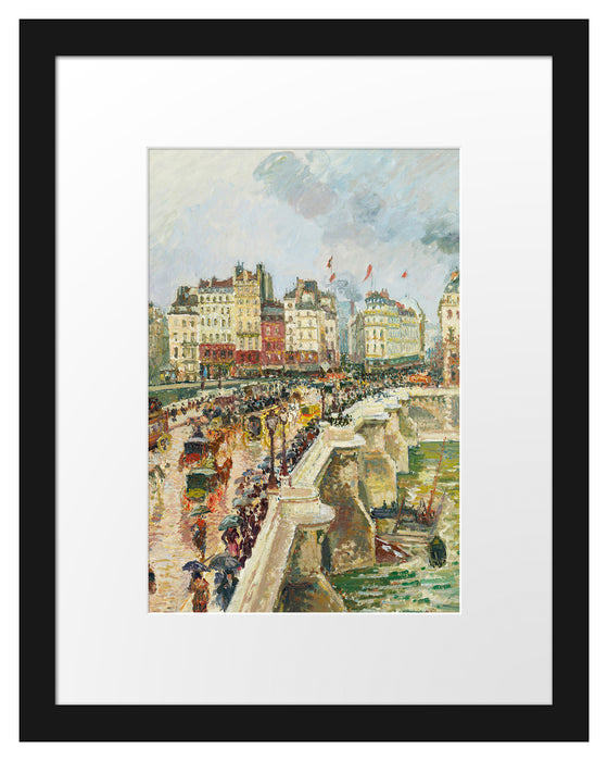 Pixxprint Camille Pissarro - Pont Neuf, im Galerie-Passepartout Bilderrahmen