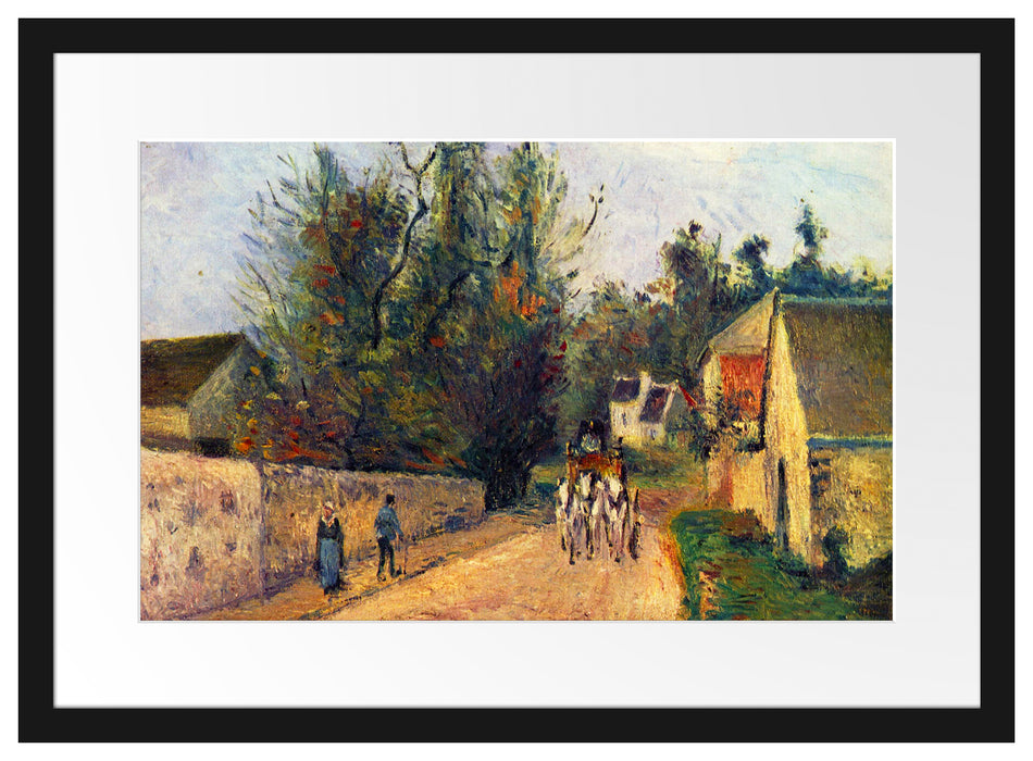 Camille Pissarro - La diligence route d'Ennery à l'Her Passepartout Rechteckig 40