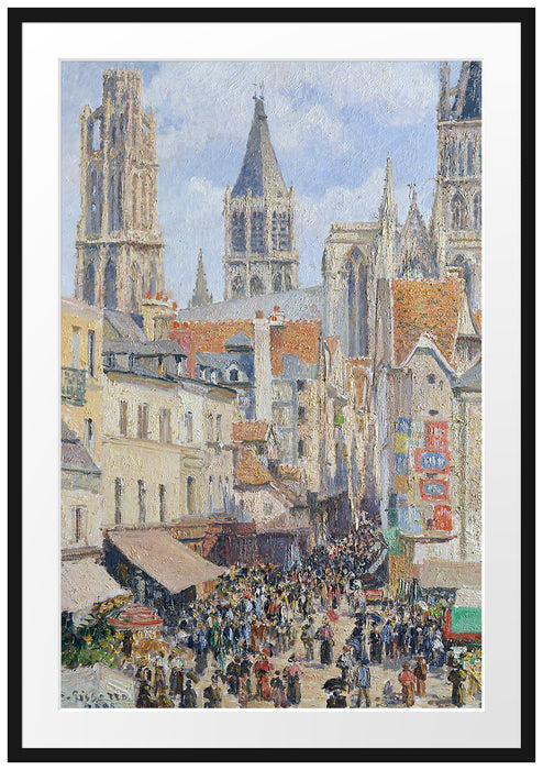 Camille Pissarro - Rouen Rue de l'Épicerie  Passepartout Rechteckig 100