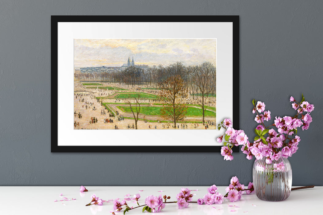 Camille Pissarro - The Garden of the Tuileries I Passepartout Dateil Rechteckig