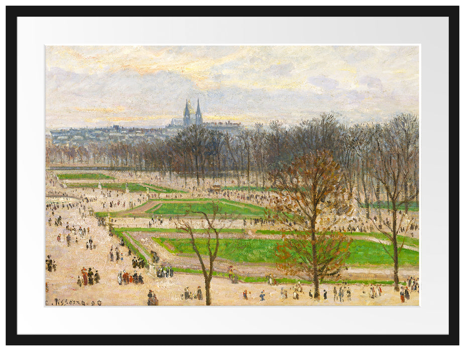 Camille Pissarro - The Garden of the Tuileries I Passepartout Rechteckig 80