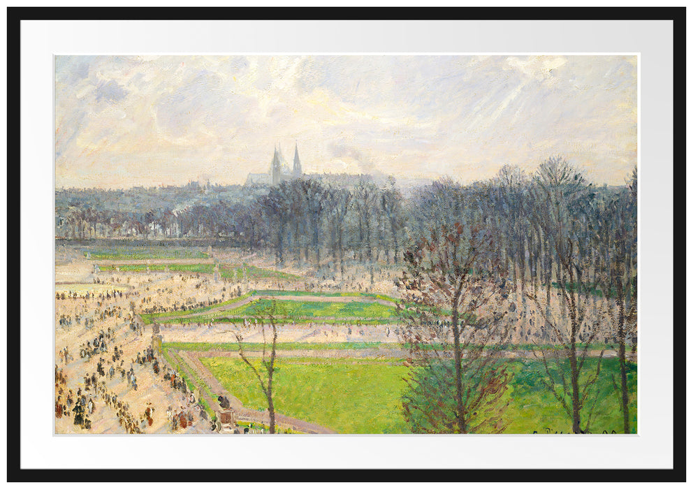 Camille Pissarro - The Garden of the Tuileries II Passepartout Rechteckig 100