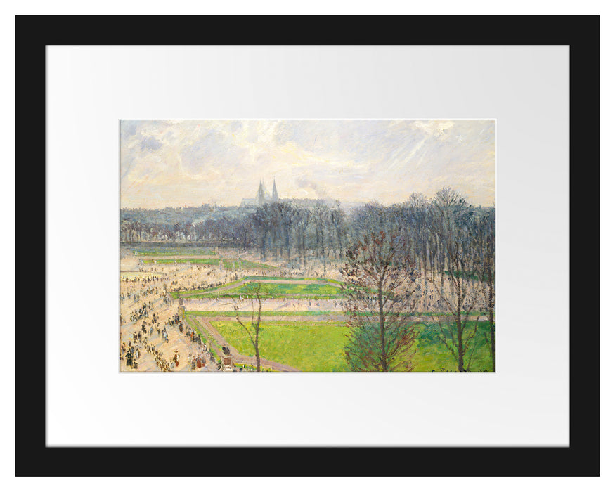 Camille Pissarro - The Garden of the Tuileries II Passepartout Rechteckig 30
