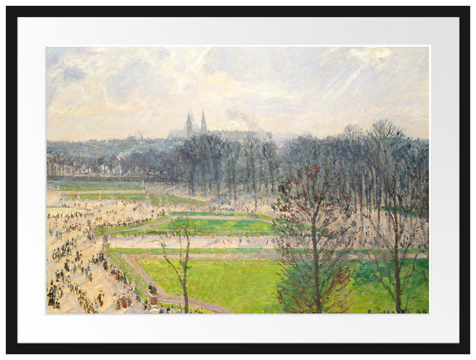Camille Pissarro - The Garden of the Tuileries II Passepartout Rechteckig 80