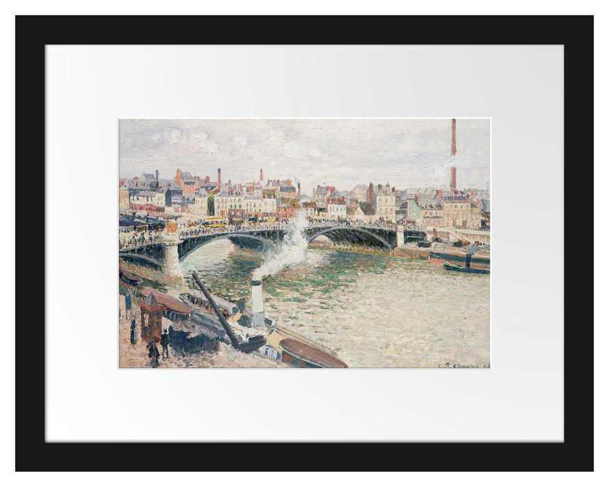 Camille Pissarro - Morning An Overcast Day Rouen  Passepartout Rechteckig 30