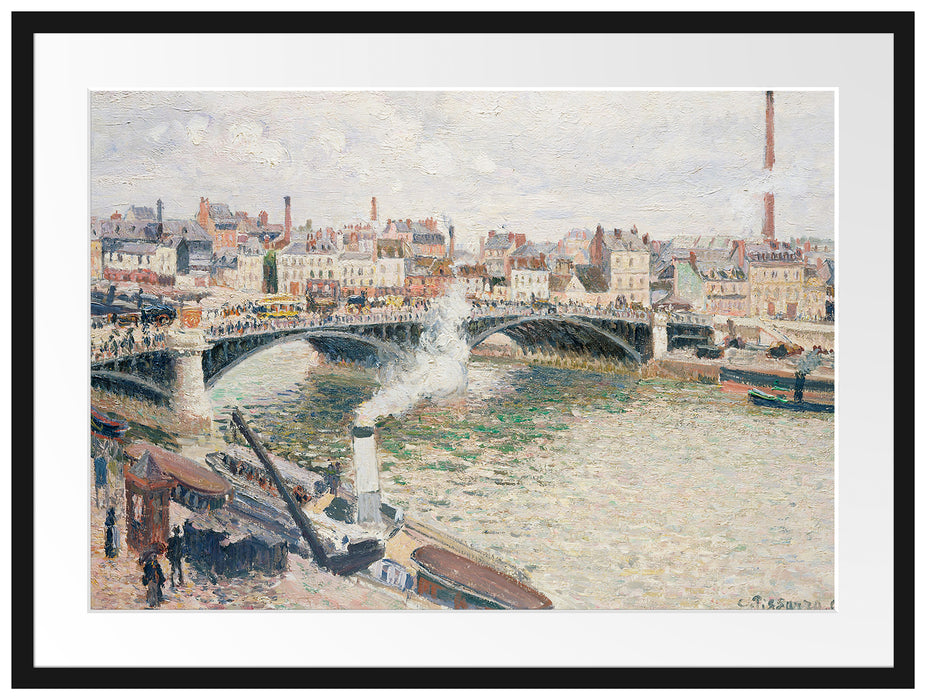 Camille Pissarro - Morning An Overcast Day Rouen  Passepartout Rechteckig 80