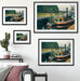 Camille Pissarro - Barges at Pontoise  Passepartout Wohnzimmer Rechteckig