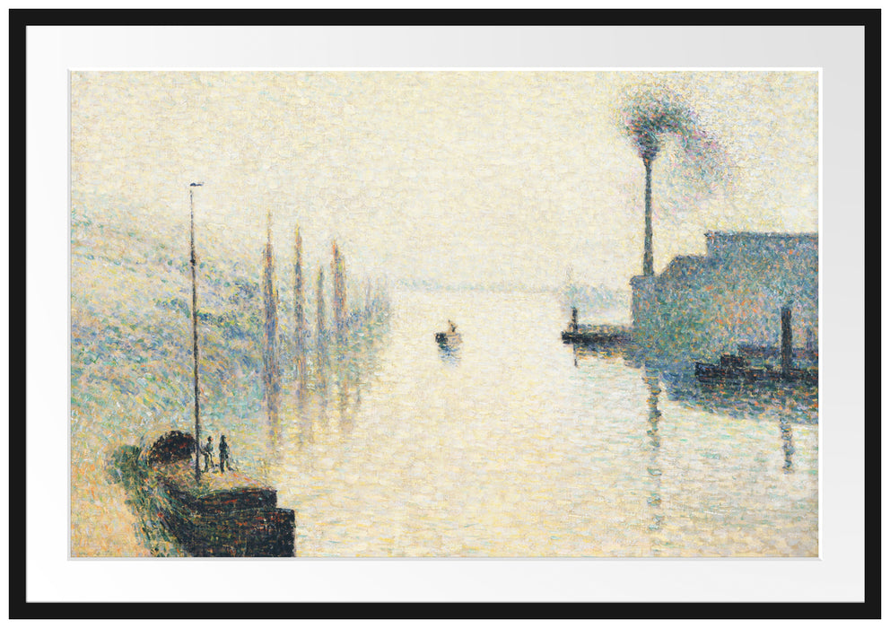 Camille Pissarro - L'Île Lacroix RouenThe Effect of Passepartout Rechteckig 100