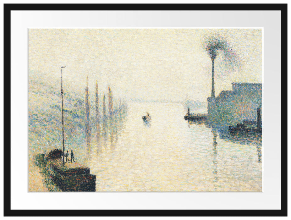 Camille Pissarro - L'Île Lacroix RouenThe Effect of Passepartout Rechteckig 80