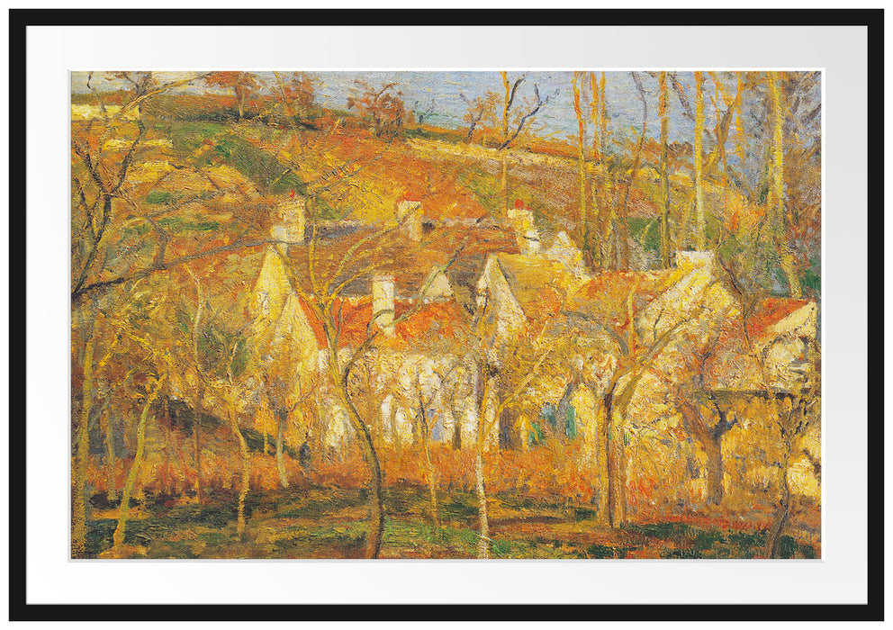 Camille Pissarro - Les toits rouges coin de village Passepartout Rechteckig 100