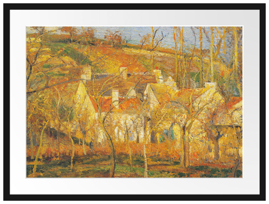 Camille Pissarro - Les toits rouges coin de village Passepartout Rechteckig 80