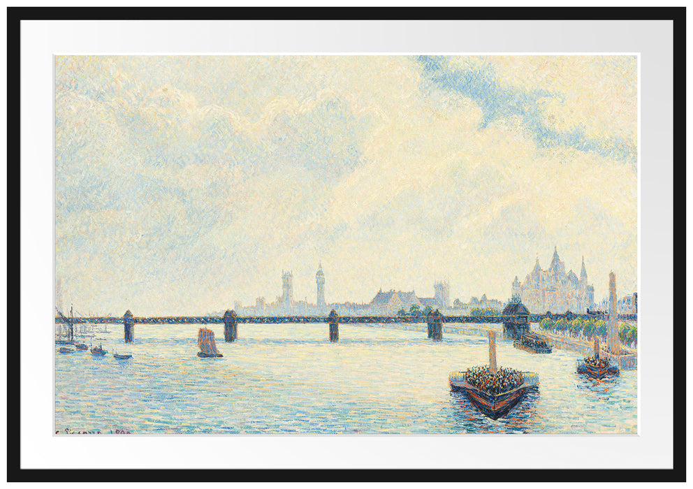 Camille Pissarro - Charing Cross Bridge London  Passepartout Rechteckig 100