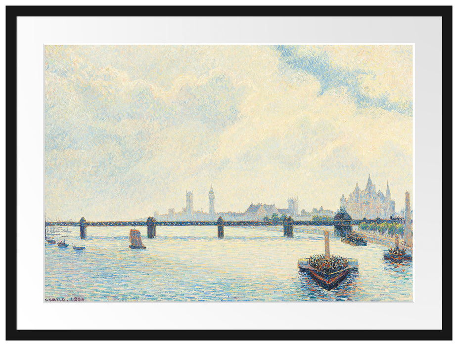 Camille Pissarro - Charing Cross Bridge London  Passepartout Rechteckig 80