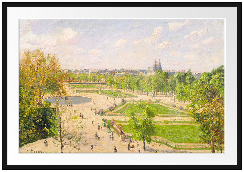 Camille Pissarro - The Garden of the Tuileries III Passepartout Rechteckig 100