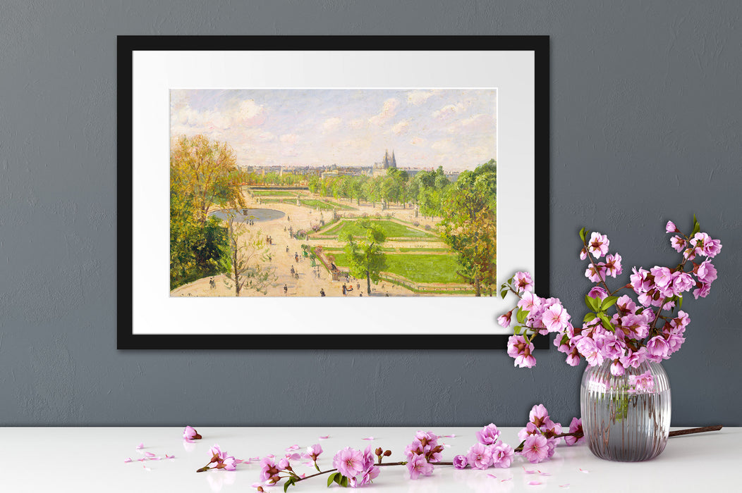 Camille Pissarro - The Garden of the Tuileries III Passepartout Dateil Rechteckig